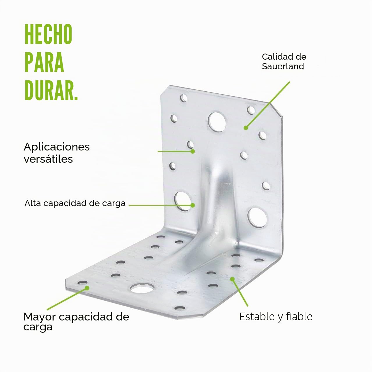 Alberts 867560 Escuadra reforzada con nervio, Galvanizado Sendzimir, 150 x 150 x 65 mm, Juego de 25