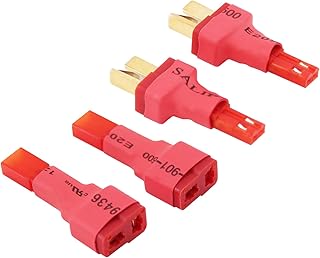 rflaueo 4pcs JST to T-Plug Deans Style Male Female RC Connector Adapter(E81-4)