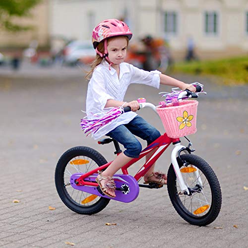 image for Boao Kid's Bicycle Basket Streamers Set, Children's Bike Handlebar Wic