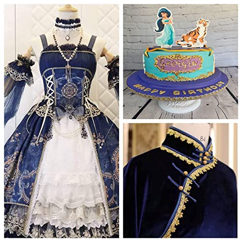 Gold Lace Trim 18 Yards Gold Gimp Braid Scroll Braid Trim Gold Metallic Swirl Trim For Sewing, Cake, Headband, Bracelet, Bag, Purse Handles (Gold) #TOP3