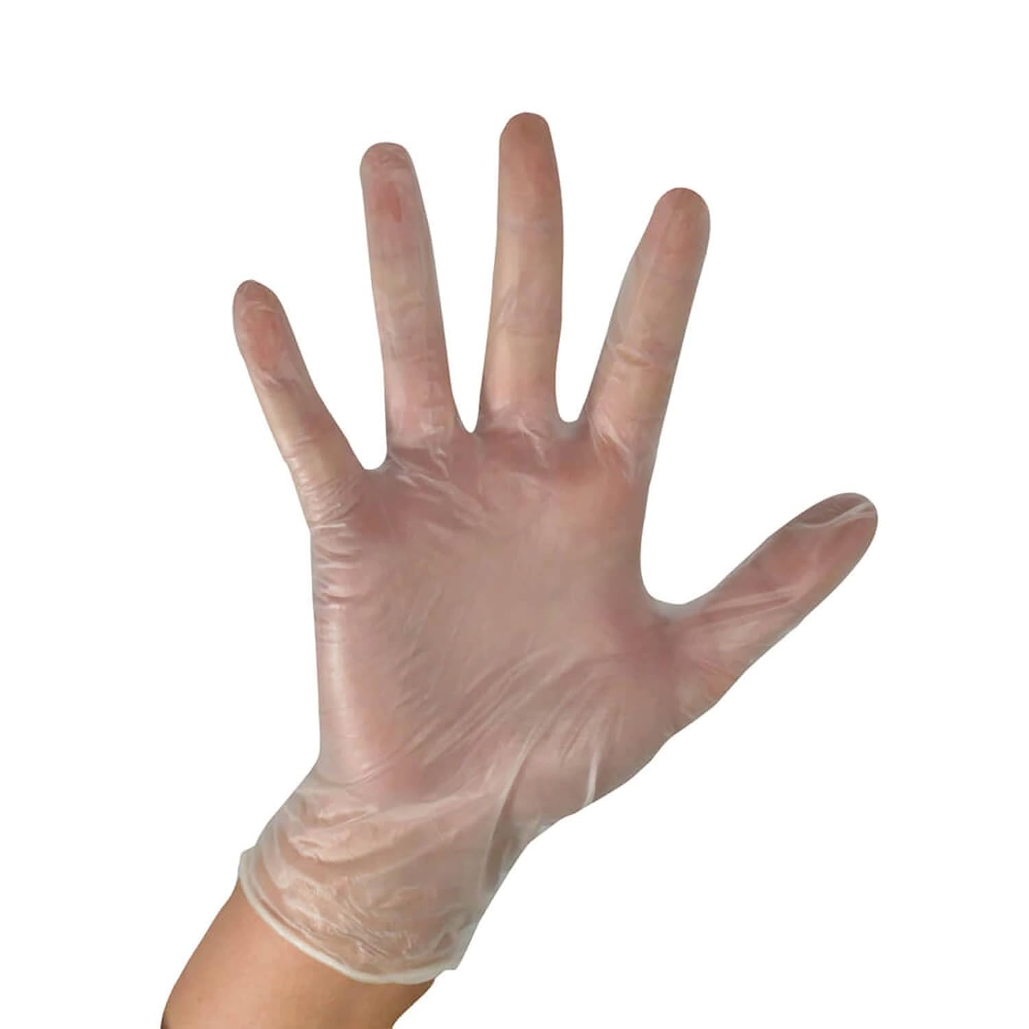 Osler & Walsh Flexible Clear Vinyl Gloves (Large, 100 Count) | Latex Free & Powder Free, Multi-Purpose Pull-On Disposable Gloves for Either hand | Ideal for Care & Medical Staff, and for Food prep
