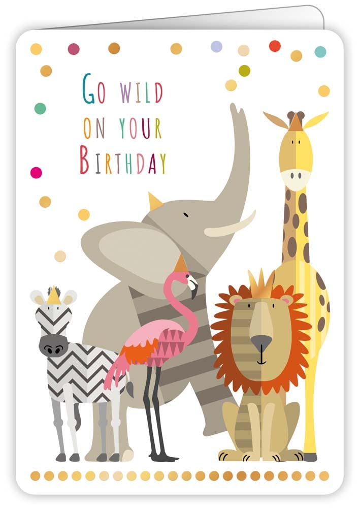 Quire Colourround Card Go Wild Birthday