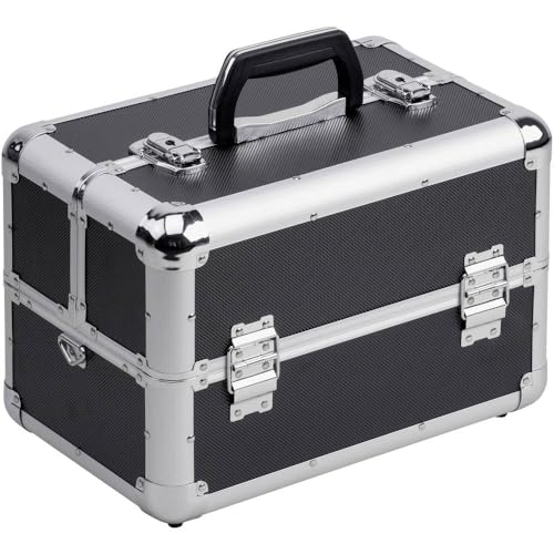 Meister 9095040 Mallette multi-usages 355 x 240 x 225 mm – Grand espace de rangement – Compartiments séparables – Verrouillable – Avec 2 clés et sangle de transport/Mallette à cosmétiques/Mallette