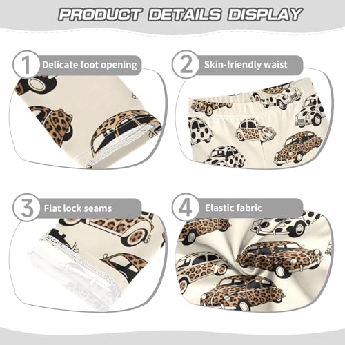Leopard Car Print Girls Leggings Soft Stretch Workout Yoga Dance Pants for Kids Casual Tights3