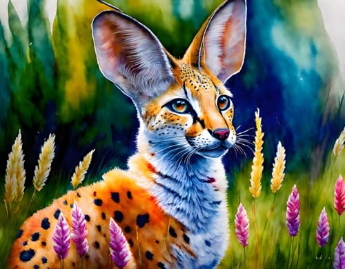 Affiches sur toile sans cadre SERENDIPITP serval art mural