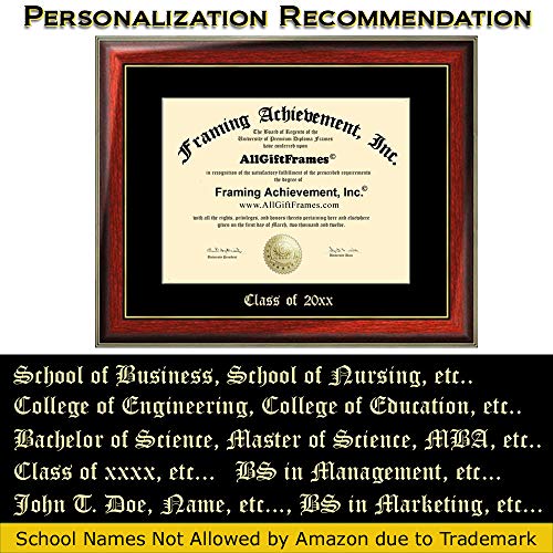 AllGiftFrames Emboss Degree College Frame University Graduation Gift Engrave Certificate Diploma Holder Bachelor Master MBA JD Doctorate PHD MD Embossing License Board Certification Holder