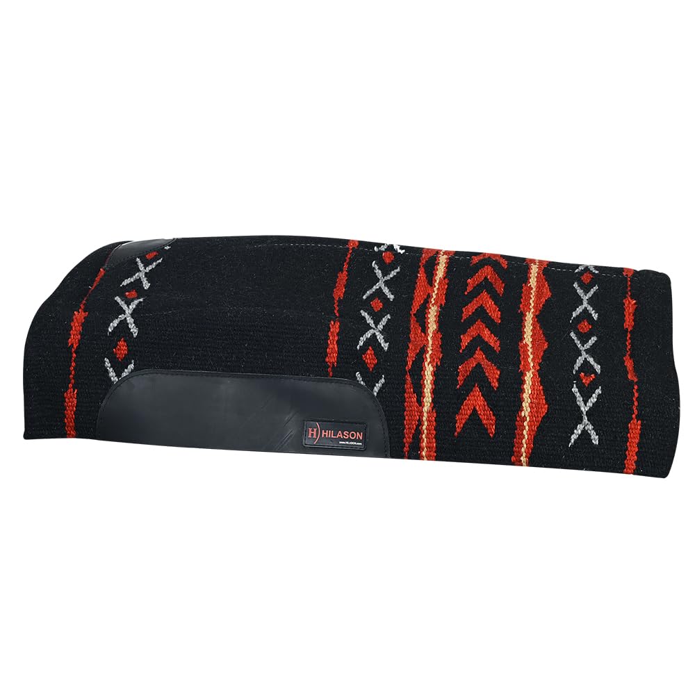 HILASON 34x36 in Western Horse Saddle Wool Blanket Pad Felt Fur | Saddle Pads | Horses Saddle Pads | Horse Riding Pads | Saddle Blankets for Horses | Black