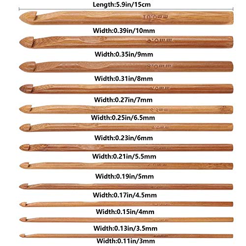 Crochet Set Crafts Weave Crochet Set Weave Craft Bamboo Handle Crochet Set 12 Sizes Kits-for Crocheting Trilobites and All Kinds of Wool - Image 2