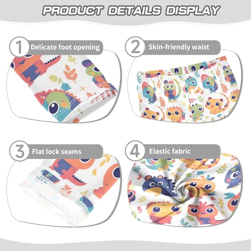 Colorful Pattern with Cute Chameleons Kids Girl's Cotton Pants Casual High Waisted Activewear Gym3