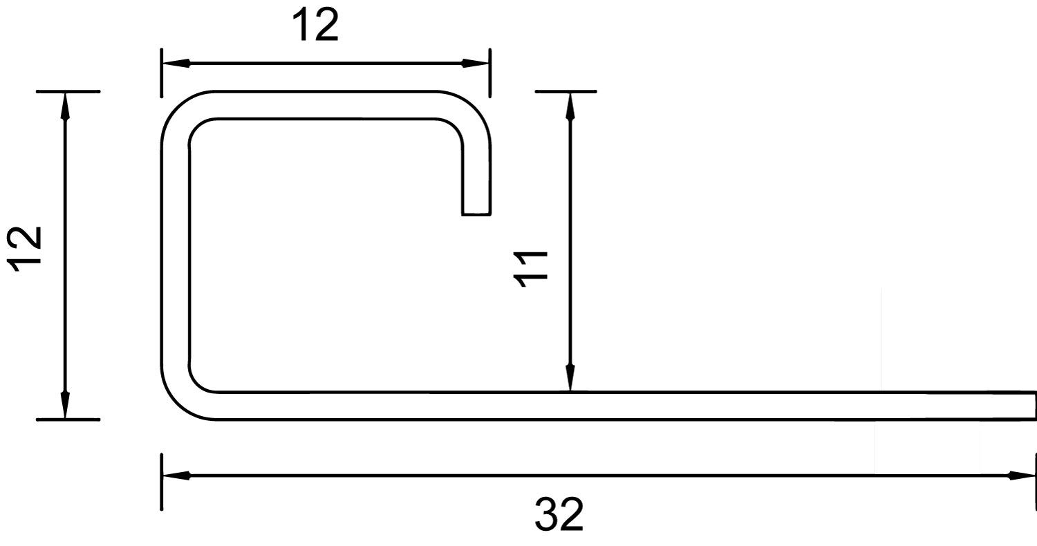 Fuchs ECO-LINE Fliesenschiene Quadratprofil Edelstahl V2A gebürstet 11 x 2500 mm, 20 Stück