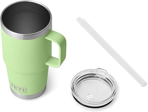 Miniatura 4 de YETI Rambler Vaso de 25 oz con Asa y Tapa con Popote, Taza de Viaje Vaso de Agua, Vaso Aislado al Vacío con Asa, Acero Inoxidable, Key Lime