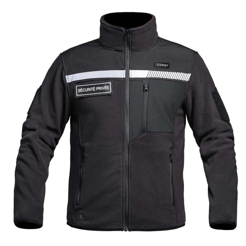 VESTE POLAIRE SÉCU-ONE HV-TAPE SÉCURITÉ PRIVÉE NOIR