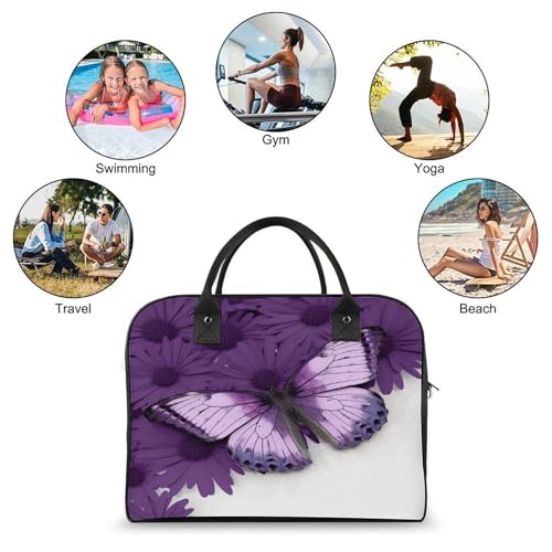 Maletín morado para portátil unisex ligero y casual miniatura 4