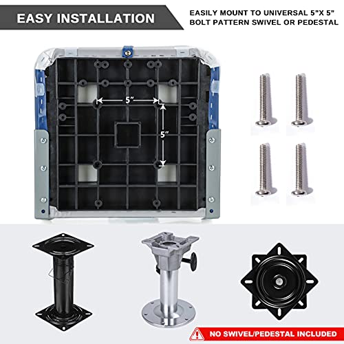 Northcaptain S1 Deluxe High Back Folding Boat Seat,Stainless Steel Screws Included,Light Grey/Charcoal(2 Seats) #TOP5