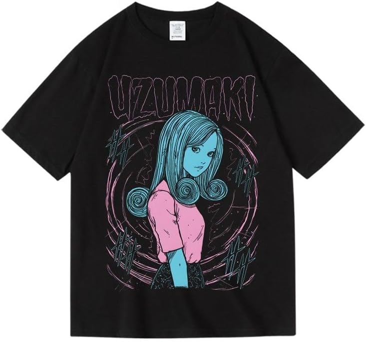 伊藤 潤二 Tシャツ 夏服 綿 半袖 うずまき 双一 グッズ 伊藤 潤二 上着 