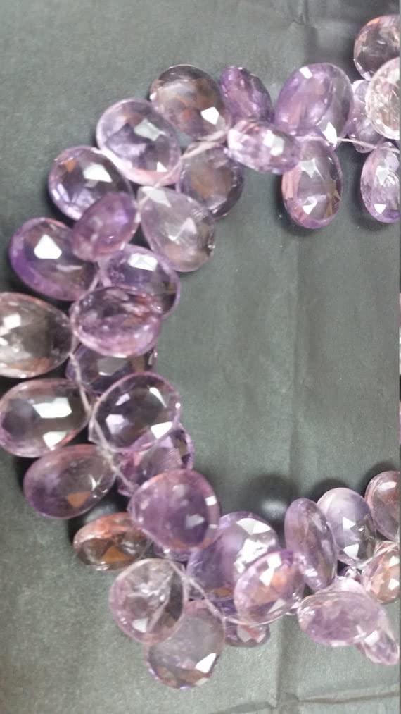 Améthyste rose de qualité supérieure en perles poires facettées 12x17mm pour joaillerie artisanale