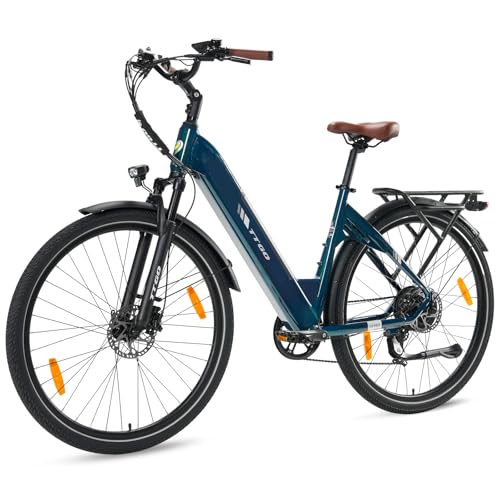 ttgo 28 Zoll E Bike, Elektrofahrrad Damen Herren mit 36V 20AH Akku Drehmomentsensor 25km/h 7 Gang Reichweite 80-120KM, LCD Display Hydraulische Scheibenbremse 3 Modi, C3 PRO (Grün)