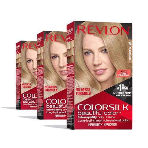 Revlon ColorSilk Permanent Hair Color, 100% Gray...