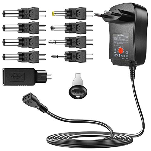 SoulBay Adaptador Universal de 30 W CA/CC, Fuente de