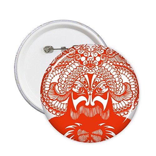 Broches chinoises Opéra de Pékin masque rouge et badge vêtement Qingheqiao