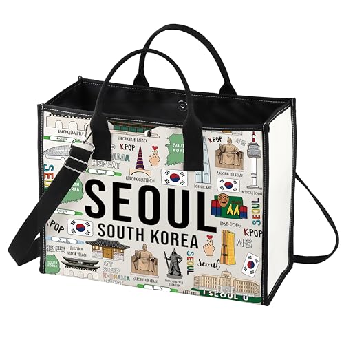 BWWKTOP South Korea Seoul Tote Bag South Korea Seoul Souvenirs Gifts Seoul Travel Gifts Korea Seoul...