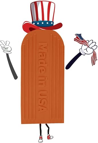 Miniatura 2 de Tope de puerta grande de goma naranja fabricado en Estados Unidos  Cuña de tope de puerta para alfombras, azulejos, suelo de hormigón, topes de