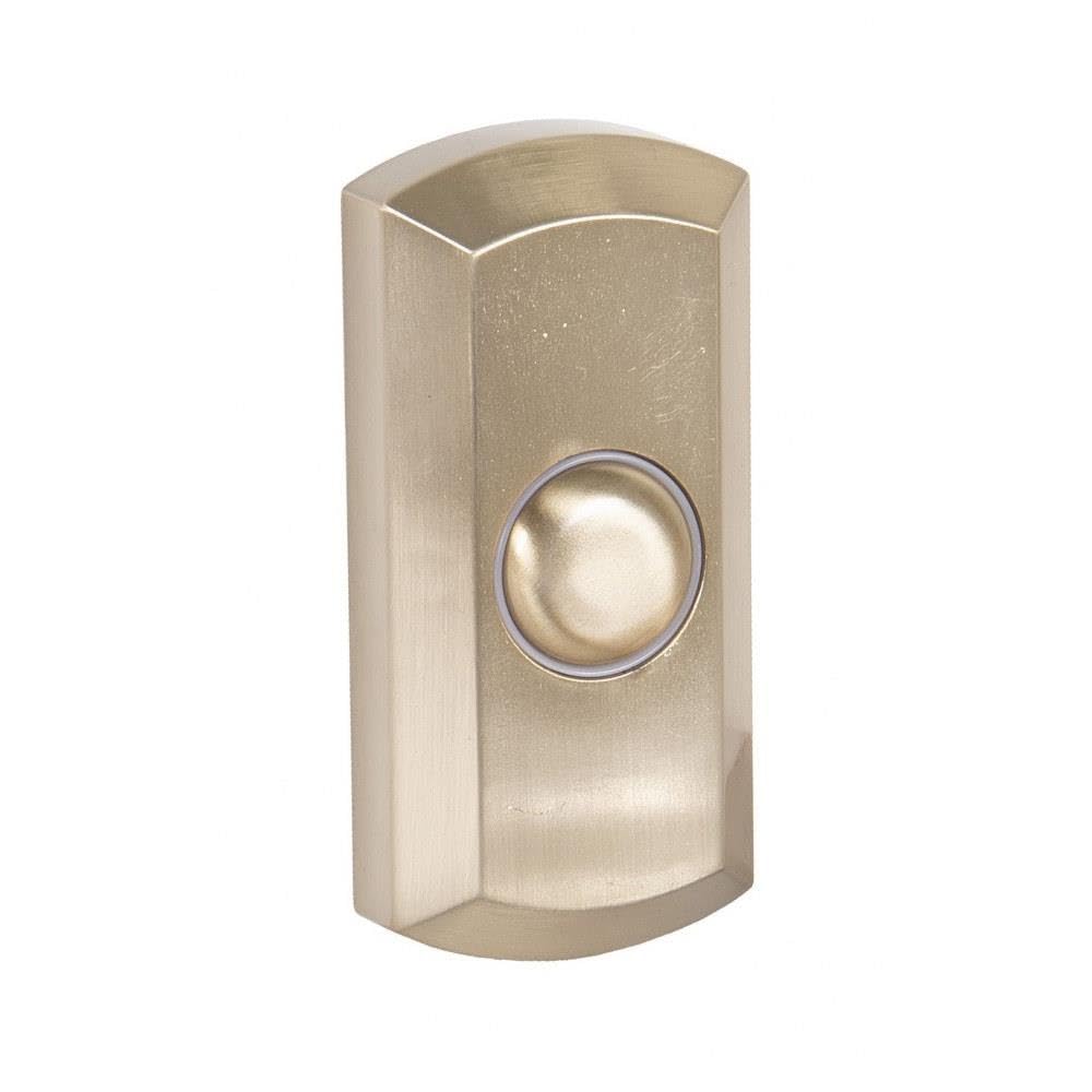 Bouton poussoir de sonnette LED Craftmade PB5012-SB en laiton satiné rectangulaire