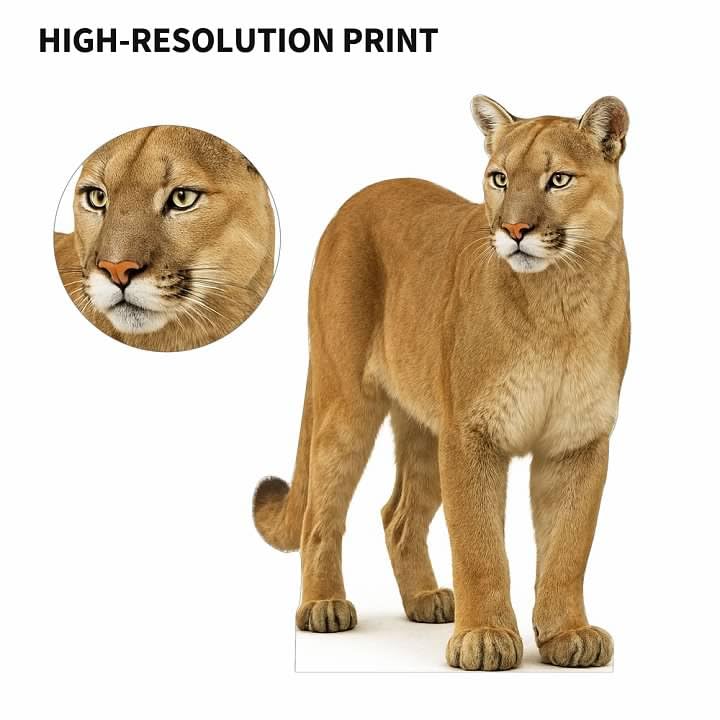 Image of Cougar 3FT Life Size Cardboard Cutout - A Fun Animal Standup for Photo Booths, Birthday Parties, and Events