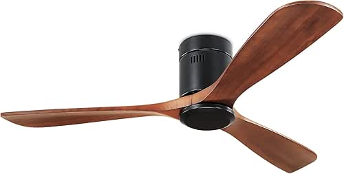 Maypel Flush Mount Ceiling Fan - Outdoor Wood Ceiling Fan