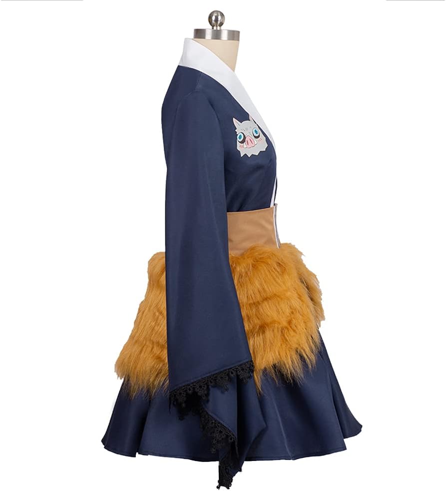 Hashibira Inosuke Cosplay Costume Women's Kimono Dress Suit
