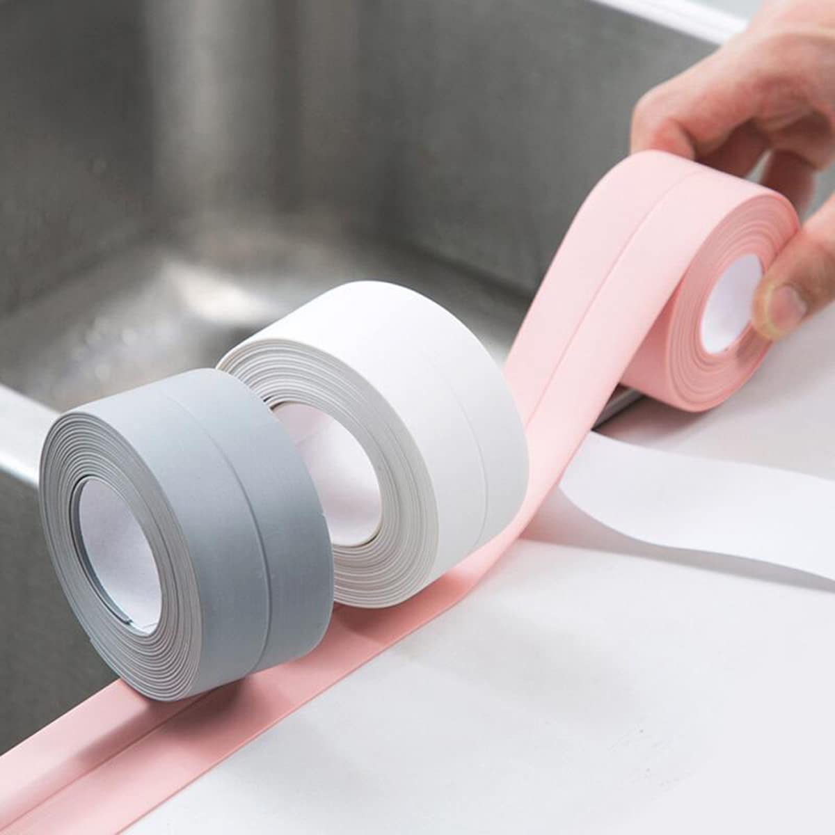 Striscia Sigillante Per Bagno 3,8 cm x 3,2 Metri (1,5"x126") Nastro Sigillante Sigillante Autoadesivo E Striscia Sigillante Impermeabile Per Cucina Bagno