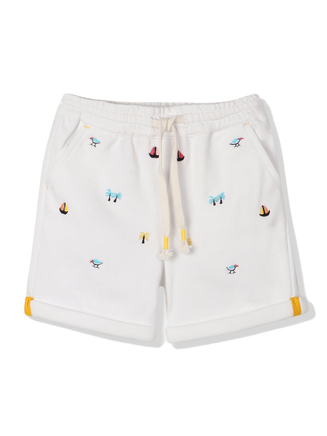 nauti natiBaby Boys Conversational Embroidered Pure Cotton Shorts