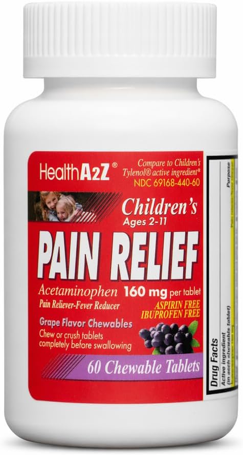 Children's Pain Relief, Acetaminophen 160mg, Chewable 60 Tablets