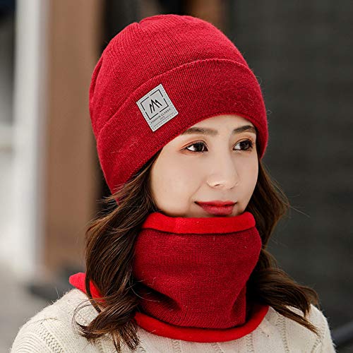 Bonnet tricoté anti-courants d'air - chapeau femme épais avec col thermique enveloppant