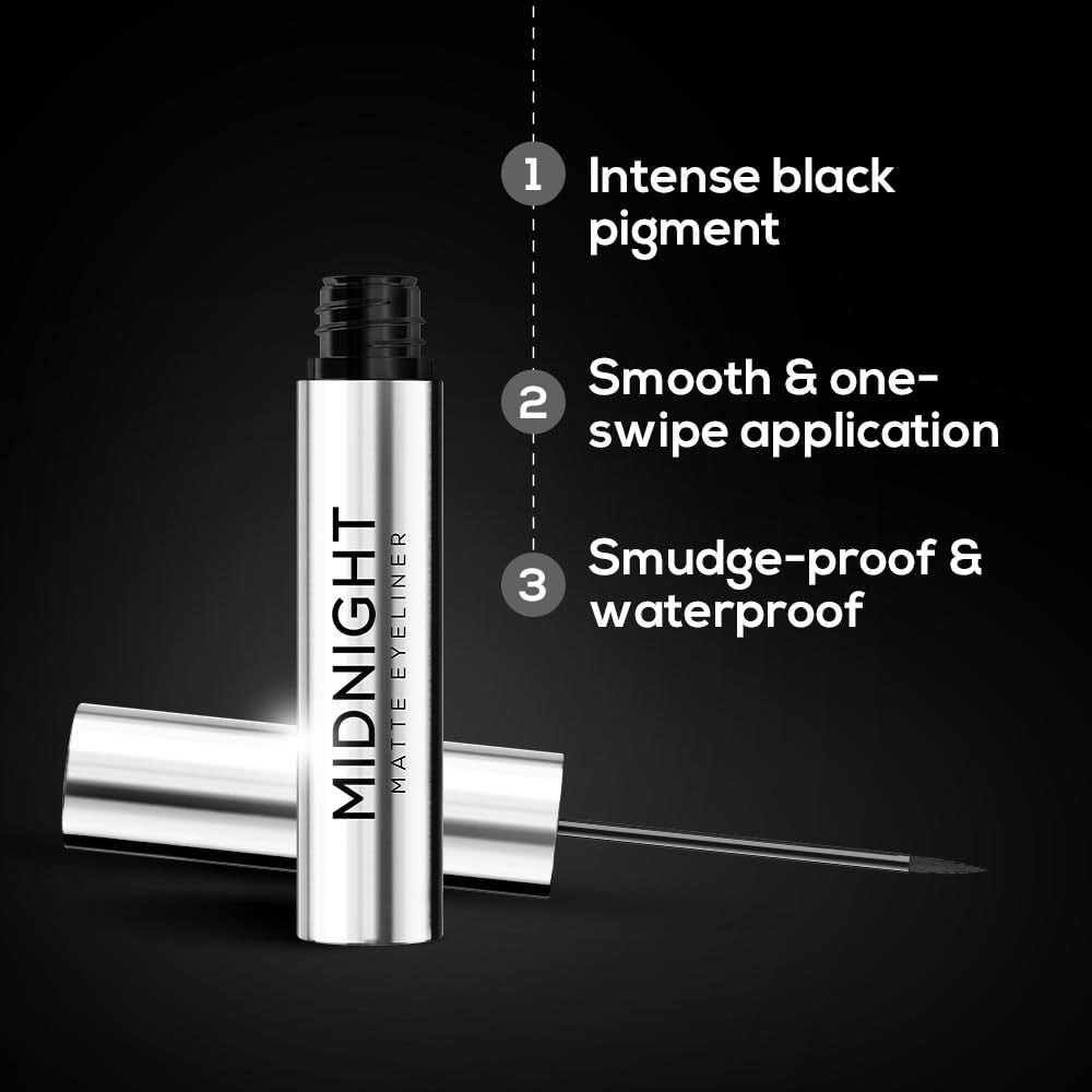 RENEE Midnight Combo | Kajal + Eyeliner + Mascara | Long Lasting | Smudge-Proof | Easy to Use Makeup Kit Set | Highly Pigment | Darkest Black | Vitamin E Infused | Travel-Friendly | Ideal for Gifting | Wedding 3