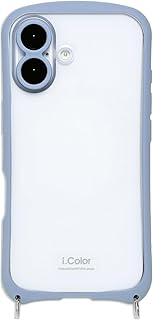 NATURALdesign iPhone17 用 背面ケース クリア カメラ保護付 i.Color (スカイブルー)