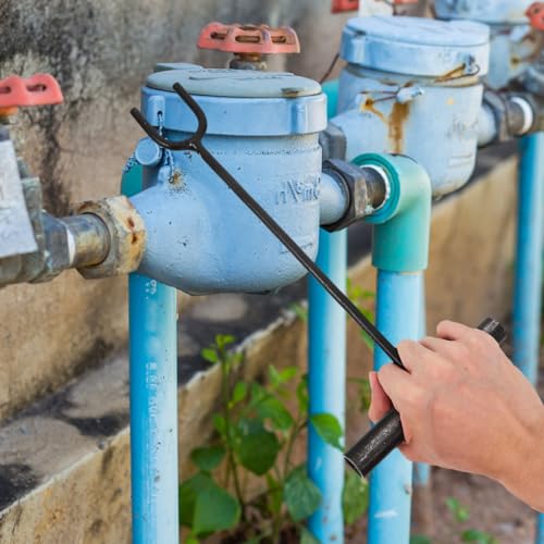 Llave para válvula de medidor de agua con mango en T de hierro Operitacx 5