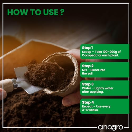 Image of Cinagro 10 Kg Organic Natural Cocopeat Powder, Ready to Use Potting Soil | Pure Husk for Plants, Moisture Retention & Root Growth for Home Gardening