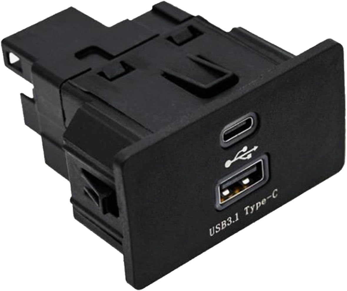 Carplay USB Interface Hub,HC3Z-19A387-B-G Upgrade USB+Type-C Module Support Apple Carplay Android Fast Charging Stable Transmission,Compatible with Ford Lincoln 2015-2020 SYNC 3 Version 3.1
