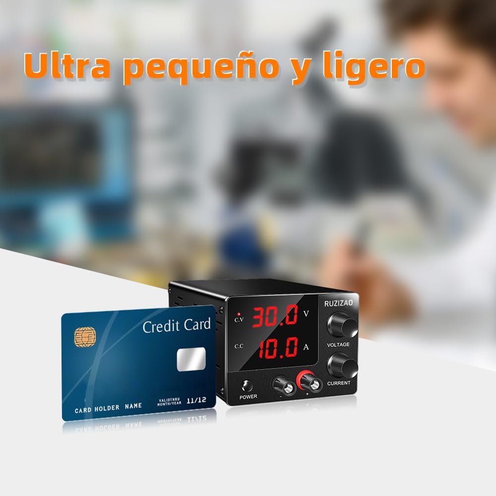 Fuente de Alimentación Regulables 0~30V 0~10A Potencia Constante 150W, Pantalla de 3 Dígitos de Alta Precisión Corriente y Voltaje Ajustables Fuente de Alimentación 15V10A 30V 5A