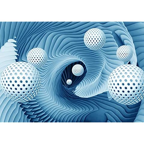 wandmotiv24 Fototapete Kugeln 3D Effekt Blau Cover