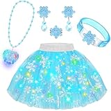 OHARLOBE Princess Dress Up for Girls 4-6, 6 PCS Light Up Toddler Dress Up Skirt, Toddler Toys for Ages 3-6, Kids Toys for 3 4 5 6 year old Girl Christmas Halloween Birthday Gift