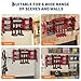 FinerFurnis Heavy Duty 3-Tier Power Tool Organizer Wall Mount, Garage Tool Rack with 8 Wireless Drill Holders & Charging Station, 8 Outlets, Storage Shelf with Hooks for Battery & Screwdriver