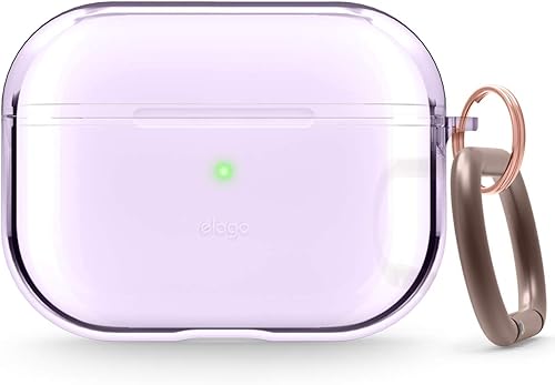 elago Funda transparente compatible con AirPods Pro, alta calificación, TPU transparente a prueba de golpes, funda protectora con llavero, cinta de
