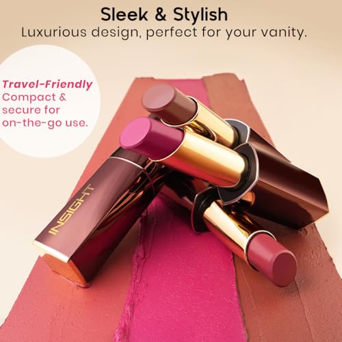 Image of INSIGHT Pure Matte Lipstick - First Text| High Pigment, Long Lasting Smooth Matte Finish | Enriched with Vitamin E & Coconut Oil - 3.3 g