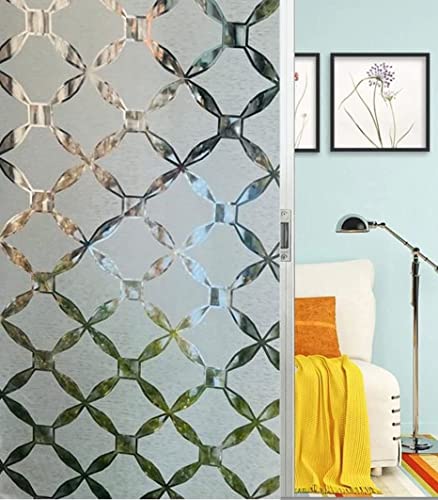 Image of SUNBIRD Window Film Privacy Colorful Window Sticker, Decorative Window Vinyl, Adhesive Home UV Blocking, Heat Insulation Static Cling for Bathroom Office (24 X 48 INCHES, BAT Floret)