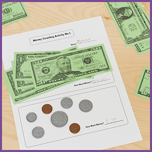 image for LEARNING ADVANTAGE Play Money Set - Bills & Coins - 100 Bills - 94 Coi