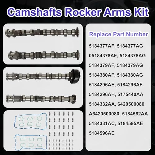 3.6 Camshaft Rocker Arms Lifters Kit Fit for Jeep Chrysler 200 300 Grand Cherokee Dodge Charger Durango Challenger Wrangler Ram 1500 Pentastar 3.6L 2011-2016 V6 5184377AG 5184379AG 5184380AG by TorquelNova - Image 3