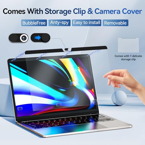 Image of Magnetic Anti Blue Light Screen Protector for MacBook Pro 14 Inch (2021-2026,M1, M2, M3, M4, M5 Pro /Max), Removable MAC 14.2 inch Blue Light Filter , Bubble-Free Install, Eye Protection Glare Laptop Screen Protector