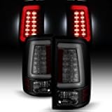 AKKON - For [C-Shape LED Light Lube] 2013-2018 Dodge Ram Pickup Truck (DS/DJ/D2) Black Smoked Tail Lights Rear Brake Lamps Pair